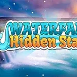 Tittelen Waterfall Hidden Stars er plassert over et illustrert bakgrunnsbilde av en foss