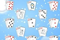 Vinter i dette kabalspillet, bygg stabler på de 4 basene fra ess til konge