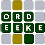 Grønne og grå bokser ordner bokstavene til ordene WORD SEEKER