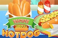 Lag en deilig hotdog fra bunnen av i spillet Yummy Hotdog