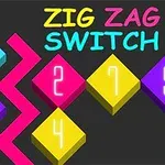 Fargerike ruter med tall og teksten ZIG ZAG SWITCH på en mørk bakgrunn