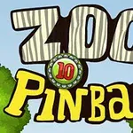 Tittelen Zoo Pinball i lekne bokstaver med to grønne trær i bakgrunnen